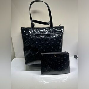 Kate Spade Black Jeralyn Camellia Street Small
PVC Tote and change purse